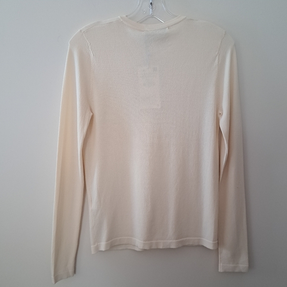 Zara Henley Cream Buttoned Maille Top - Picture 7 of 8